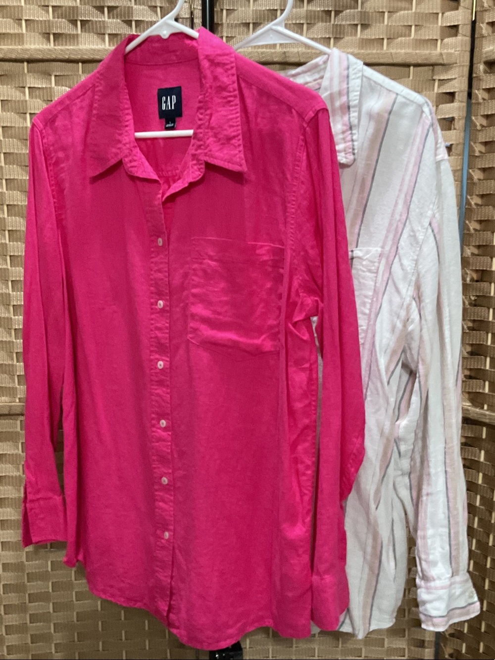 Set of Two GAP Women's Button-Down Linen Shirt
